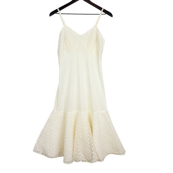 Vintage 1950s Luxite by Holeproof Nylon Slip Dress Nylon Cream - Size 34 - Picture 1 of 10